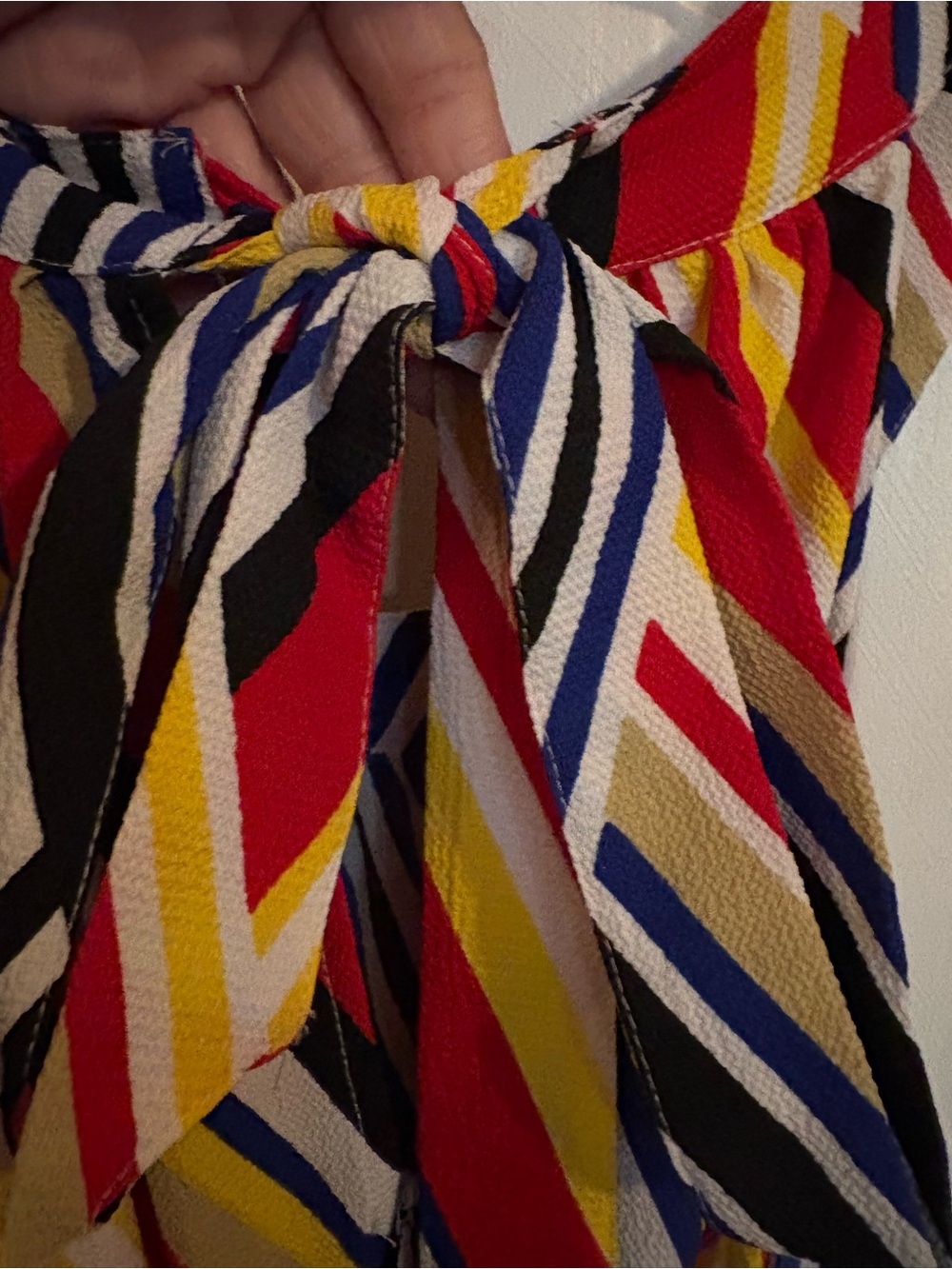 Ashley Stewart Striped Multicolor Jumper with Tie Waist - Picture 8 of 11